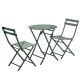 Zeus & Ruta Dark Green 3-Piece Metal Round Outdoor Bistro Set