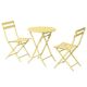 Zeus & Ruta Yellow Green 3-Piece Metal Round Outdoor Bistro Set