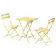 Tenleaf 3-Piece Yellow Foldable Metal Square Outdoor Bistro Set