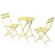 Tenleaf 3-Piece Yellow Foldable Metal Square Outdoor Bistro Set