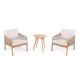 JONATHAN Y Aveiro 3-Piece Modern Bohemian Roped Acacia Wood Conversation Outdoor Patio Set, Beige/Light Teak Cushions