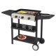 Karl home Flat Top Gas Grill on Cart Outdoor Griddle Station 3-Burner Propane Portable Grill in Black