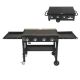 Karl home Foldable Gas Griddle Cooking Station 4-Burner Gas Grill in Black