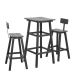 Cesicia 3-Piece Black Frame HDPE Plastic Outdoor Dining Set