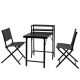 Unbranded 3-Piece Metal Outdoor Bistro Set, Patio Set of Foldable Table and Chairs, Kit to Patio Lawn Poolside, Black