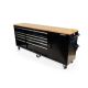 Husky 84 in. W 18 in. D 9-Drawer Mobile Workbench with Wood Top Gloss Black