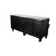 Husky 84 in. W 24 in. D 18-Drawer Heavy-Duty Mobile Workbench with SS Top Matte Black