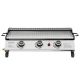 Royal Gourmet 24 in. Portable 3-Burner Tabletop Griddle with Warming Rack, 2-Handles, 25,500BTU, Stainless Steel Griddle Top, Silver
