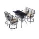 TOP HOME SPACE 6-Piece Metal Outdoor Bistro Set with Beige Cushions