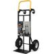 THE CLEAN STORE 800 lbs. Capacity 2 in 1 Convertible Hand Truck & Dolly with 10 in. Flat-Free Solid Rubber Wheels Black w/ Yellow Handle 548