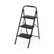 FORCLOVER 3-Step 9 ft. Reach Metal Step Stool with Wide Anti-Slip Pedal HYM-007DK