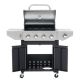 Unbranded 4-Burner Propane Gas Grill in Black with Side Burner and Thermometer for Outdoor BBQ, Camping