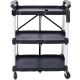 Miscool Ami 3 Black Layers Folding General Use Cart, Collapsible Service Cart GCYCH10Y8737