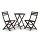 Unbranded 3-Piece Espresso Eucalyptus Round Outdoor Bistro Set with Bistro Table for patio, balcony