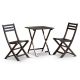 Unbranded 3-Piece Espresso Eucalyptus Square Outdoor Bistro Set with Bistro Table for patio, balcony