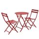 Miscool Anky Red Patio 3-Piece Metal Round Table and 2-Chairs Foldable Outdoor Bistro Set