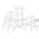 WESTIN OUTDOOR Laguna 4-Piece HDPE Weather Resistant Outdoor Patio Bar Height Bistro Set with Saddle Seat Barstools, White