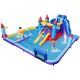 Costway Rocket Theme Inflatable Water Slide Park Bounce House with 2-Slides Splash Pool without Blower