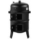 Karl home Iron Spray Charcoal Smoker Carbon Grill in Black