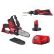 Milwaukee M12 FUEL 12V Lithium-Ion Brushless Battery 6 in. HATCHET Pruning Saw Kit w/Soldering Iron, 4.0 Ah Battery, Charger