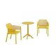 Unbranded Mustard yellow 3-Piece Plastic Outdoor Bistro Set with Arm Chair and Table for Deck, Garden, Backyard