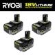 RYOBI ONE+ 18V 4.0 Ah Lithium-Ion HIGH PERFORMANCE Battery (3-Pack)
