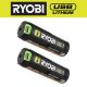 RYOBI USB Lithium 2.0 Ah Lithium Rechargeable Battery (2-Pack)