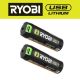 RYOBI USB Lithium 2.0 Ah Lithium Rechargeable Battery (3-Pack)