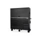 Husky 62 in. x W 24 in. D Heavy-Duty 10-Drawer Mobile Workbench with Stainless Steel Work Top Combination hutch in Matte Black