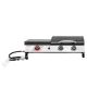 Royal Gourmet 3-Burner Portable Gas Griddle with Side Burner, 3-in-1 Grill and Griddle Combo Station with Lid, 405 Sq. in., Silver