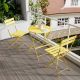 Unbranded 3-Piece Patio Metal Outdoor Bistro Set with Cushions for Patios, Balcony, Backyards, Porches, Gardens, Poolside, Yellow