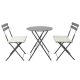 Unbranded 3-Piece Patio Metal Outdoor Bistro Set with Cushions for Patios, Balcony, Backyards, Porches, Gardens, Poolside, Gray