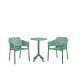 maocao hoom 3-Piece Plastic Outdoor Bistro Set with Round table, Army Green
