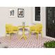 Unbranded 3-Piece Plastic Outdoor Bistro Set in Mustard Yellow