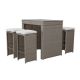 TOP HOME SPACE 5-Piece Wicker Rectangle 39.4 in. Outdoor Dining Set with Gray Cushions