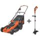 BLACK+DECKER 40V MAX 20 in. Battery Powered Walk Behind Push Lawn Mower and 2-in-1 String Trimmer/Edger with (2) 2Ah Batteries