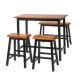 Unbranded Hot Seller 4-Piece Wood Dining Set, Include 1 Table + 2 Chairs + 1 Bench, Walnut + Black for Patio, Backyard, Porches