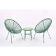 Unbranded 3-Piece PE Rattan Patio Nook Conversation Set with Side Table for Garden, Backyard, Balcony or Poolside (Green)