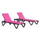 OLUMAT 3-Piece Aluminum Outdoor Serving Bar Set with Metal Side Table, Rose Red