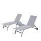 OLUMAT 3-Piece Aluminum Outdoor Serving Bar Set with Metal Side Table and Wheels, Gray