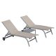OLUMAT 3-Piece Aluminum Outdoor Serving Bar Set with Metal Side Table and Wheels, khaki