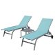 OLUMAT 3-Piece Aluminum Outdoor Serving Bar Set with Metal Side Table and Wheels, Lake Blue
