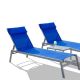 OLUMAT 3-Piece Aluminum Outdoor Serving Bar Set with Headrest and Metal Side Table, Blue