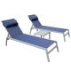 OLUMAT 3-Piece Aluminum Outdoor Serving Bar Set with Headrest and Metal Side Table, Blue