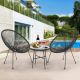 Unbranded 3-Piece Metal Outdoor Patio Bistro Set with Side Table for Garden, Backyard, Balcony or Poolside Black