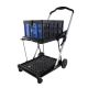 Tatayosi Double-Decker Folding Service Cart with Wheels, Shopping, Library, Office Warehouse Moving Carts P-DJ-P163420