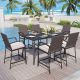 PHI VILLA 7-Piece Wicker Rectangle Bar Height Outdoor Dining Set with Beige Cushions