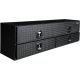 Buyers Products 21 in. x 18 in. x 72 in. Textured Matte Black Diamond Tread Aluminum Heavy-Duty Flatbed Contractor with Lower Drawers