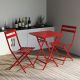 COOLSHARK Outdoor/Indoor Premium Frame Patio High Top Bistro Set, 3-Piece Metal Folding Tall Bistro Table and Chairs Set Red