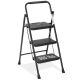 Amucolo 3 ft. 3-Step Non-Slip Portable Folding Step Stool Step Ladder Yead-CYD0-2YIT